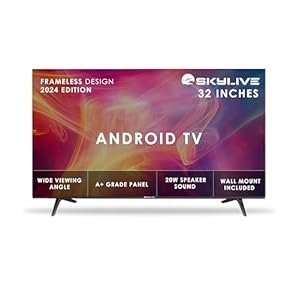 SKYLIVE 32-inch Bezel-Less Smart Android TV (2024 Model)