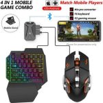 DWH Bluetooth Gaming Keyboard Mouse Converter for Smartphone 4 in 1 Set